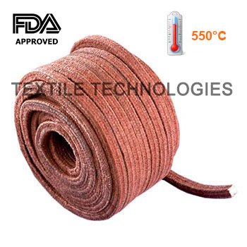 Silicone coated e-glass rope packing